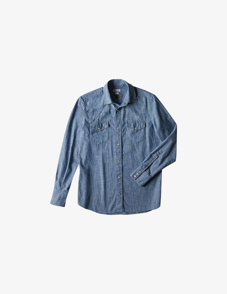 rinascente Slowear Glanshirt Regular fit shirt in chambray cotton 