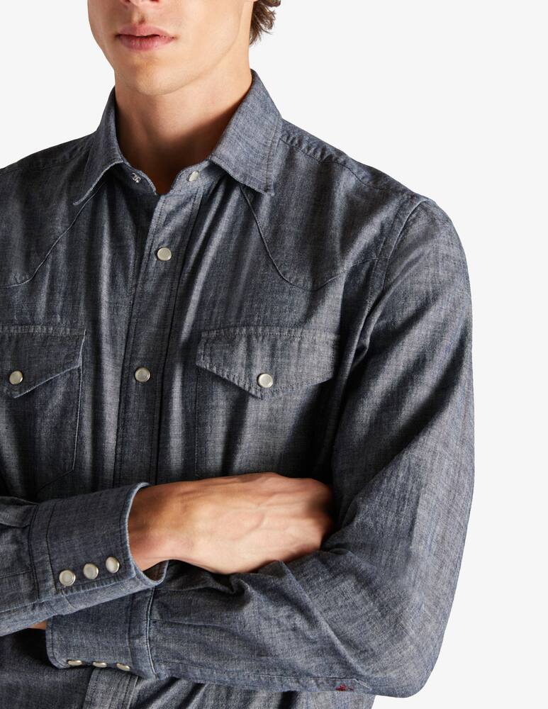 rinascente Slowear Glanshirt Regular fit shirt in chambray cotton