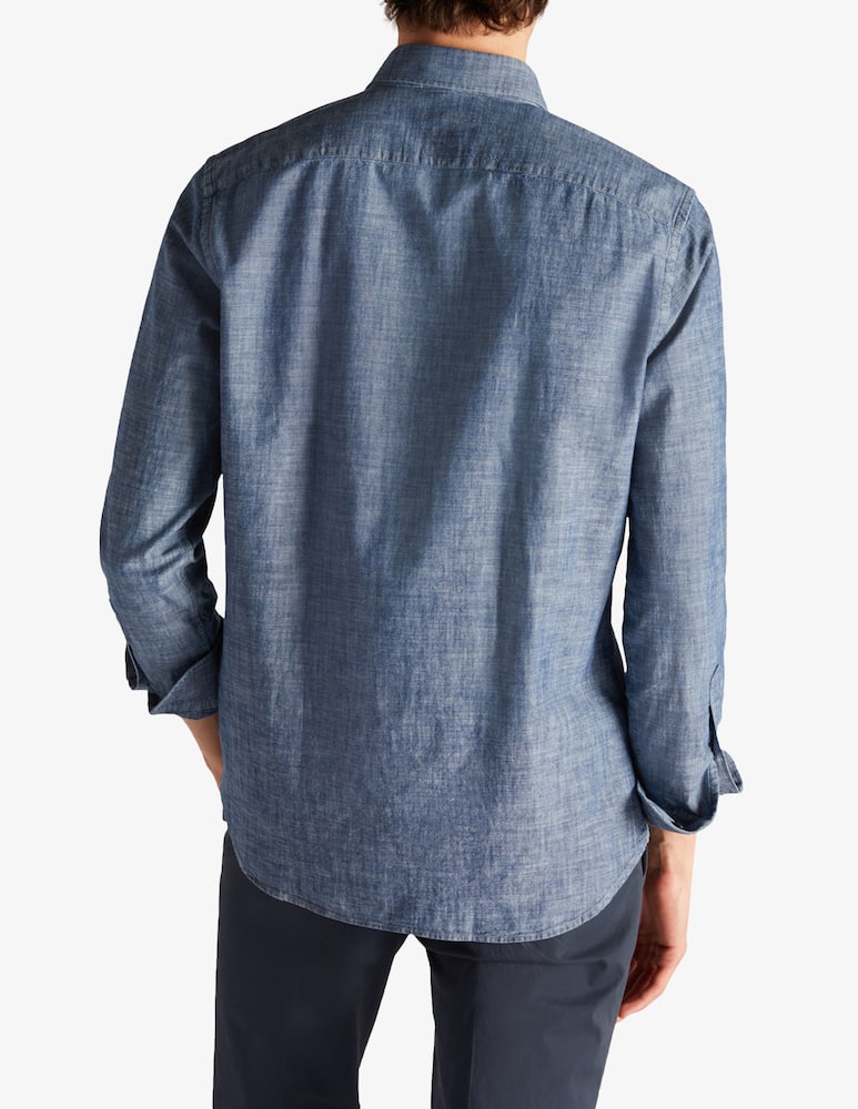 Slowear Glanshirt Camicia regular fit in chambray di cotone - immagine 3 Slowear Glanshirt Camicia regular fit in chambray di cotone - immagine 3