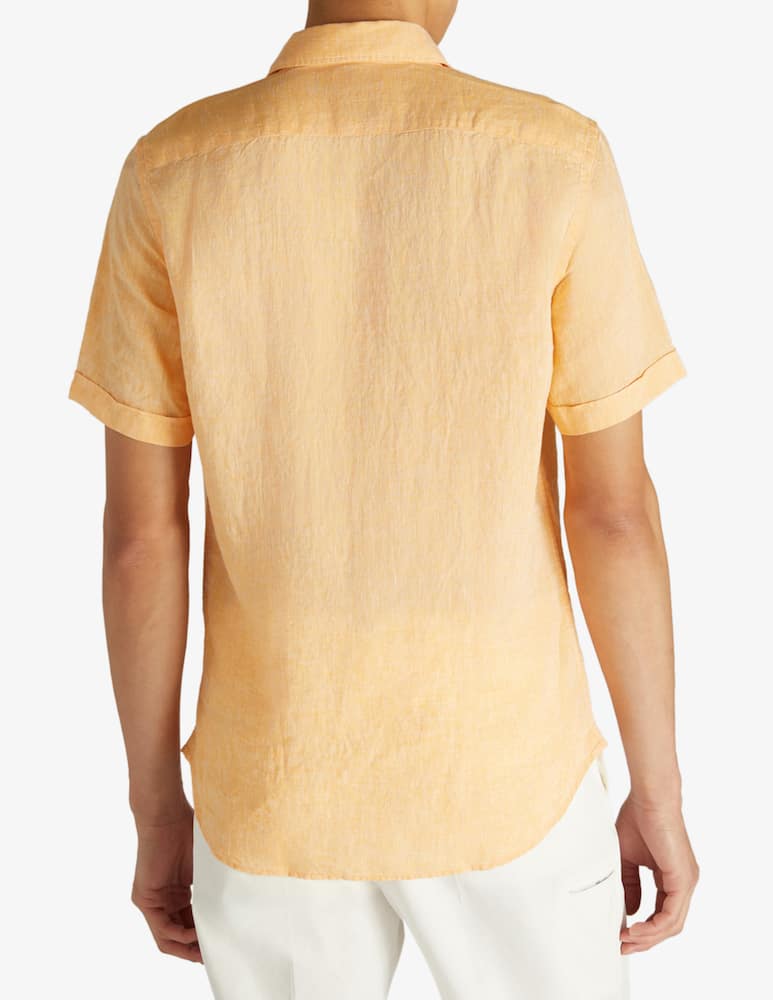 rinascente Slowear Glanshirt Short sleeved slim fit linen shirt 