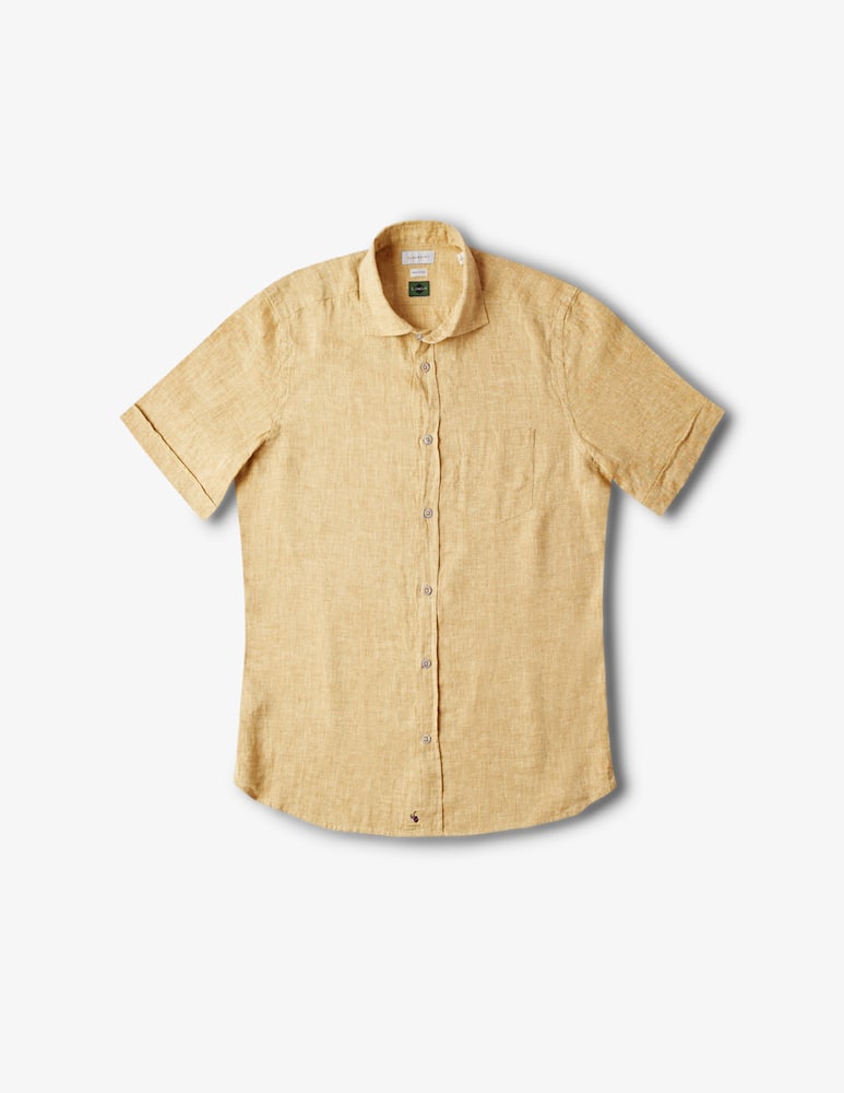 rinascente Slowear Glanshirt Short sleeved slim fit linen shirt 