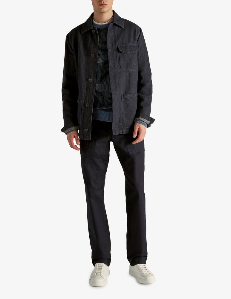 rinascente Slowear Zanone Regular fit crew neck linen and cotton jacquard 