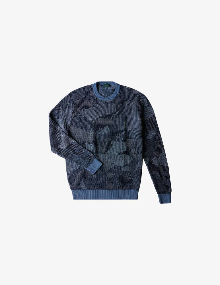 rinascente Slowear Zanone Regular fit crew neck linen and cotton jacquard 