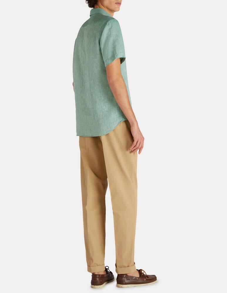 rinascente Slowear Glanshirt Short sleeved slim fit linen shirt