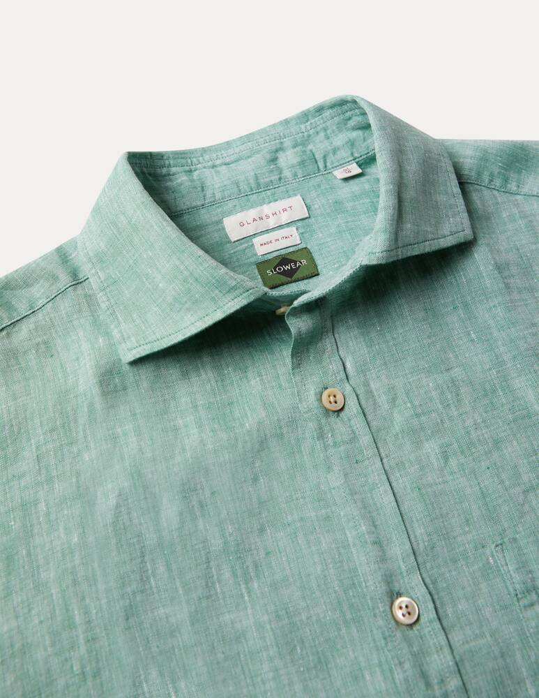 rinascente Slowear Glanshirt Short sleeved slim fit linen shirt