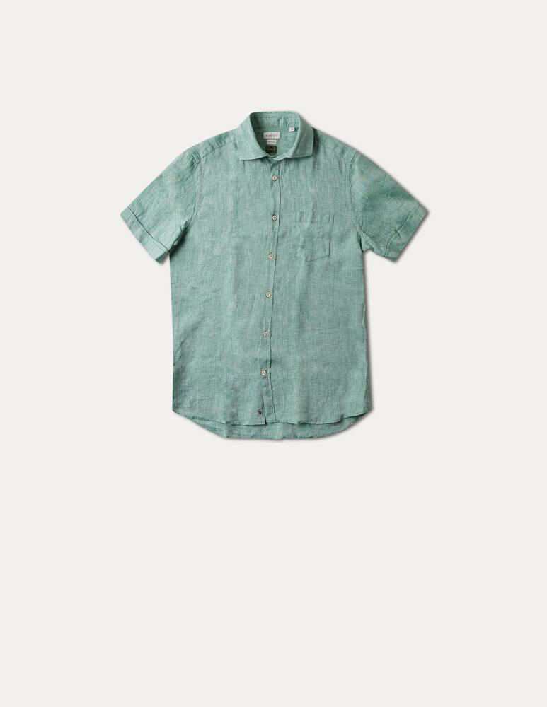rinascente Slowear Glanshirt Short sleeved slim fit linen shirt