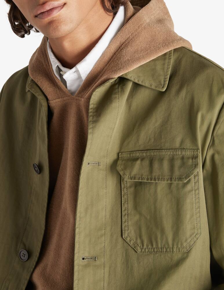 rinascente Slowear Montedoro Regular fit overshirt in cotton chevron 