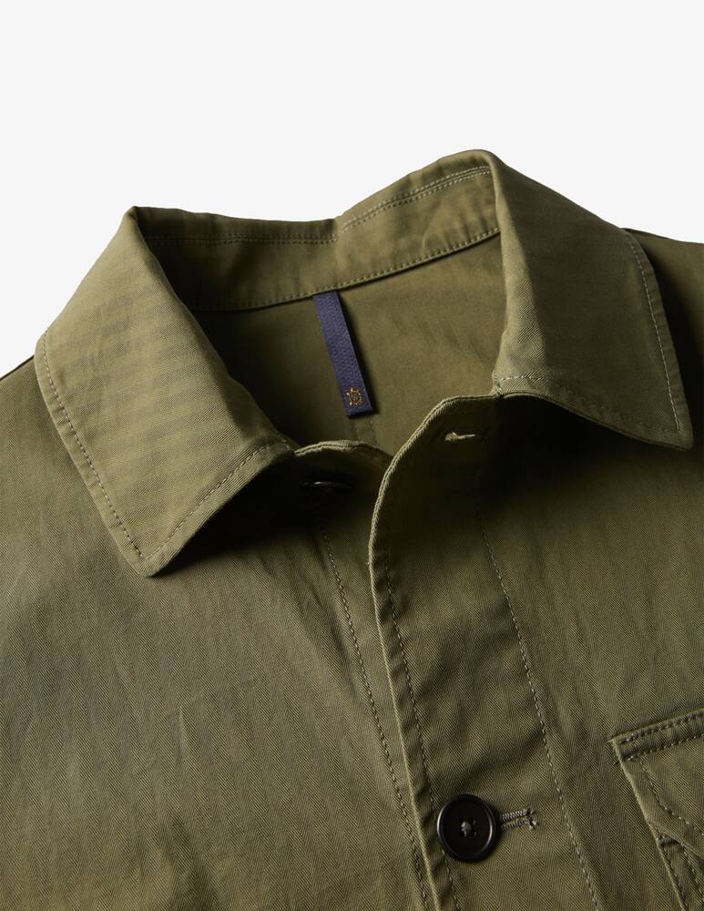 rinascente Slowear Montedoro Regular fit overshirt in cotton chevron 