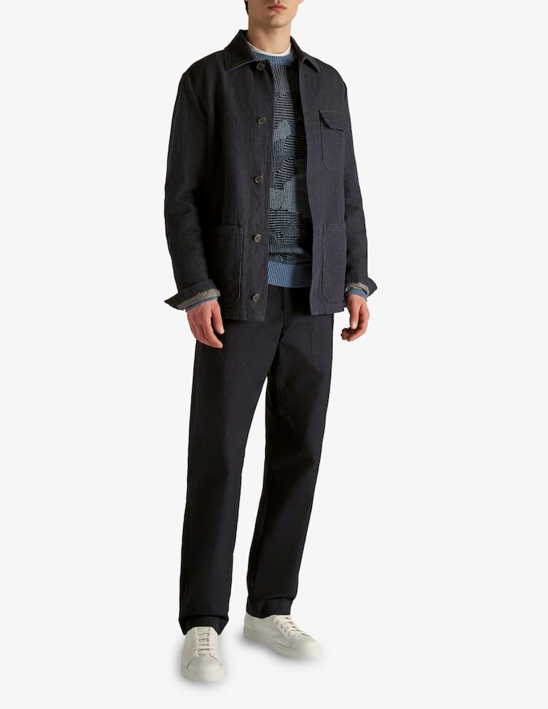 Slowear Montedoro Blusa regular fit in cotone lino effetto denim - immagine 2 Slowear Montedoro Blusa regular fit in cotone lino effetto denim - immagine 2