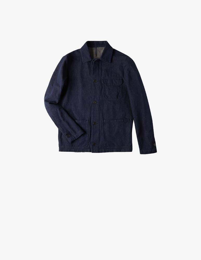 rinascente Slowear Montedoro Blusa regular fit in cotone lino effetto denim 
