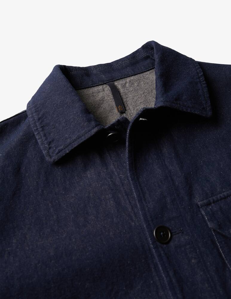 rinascente Slowear Montedoro Blusa regular fit in cotone lino effetto denim 