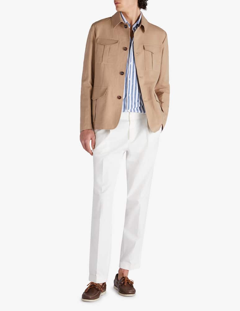 rinascente Slowear Montedoro Giacca Sahariana regular fit in cotone e lino 