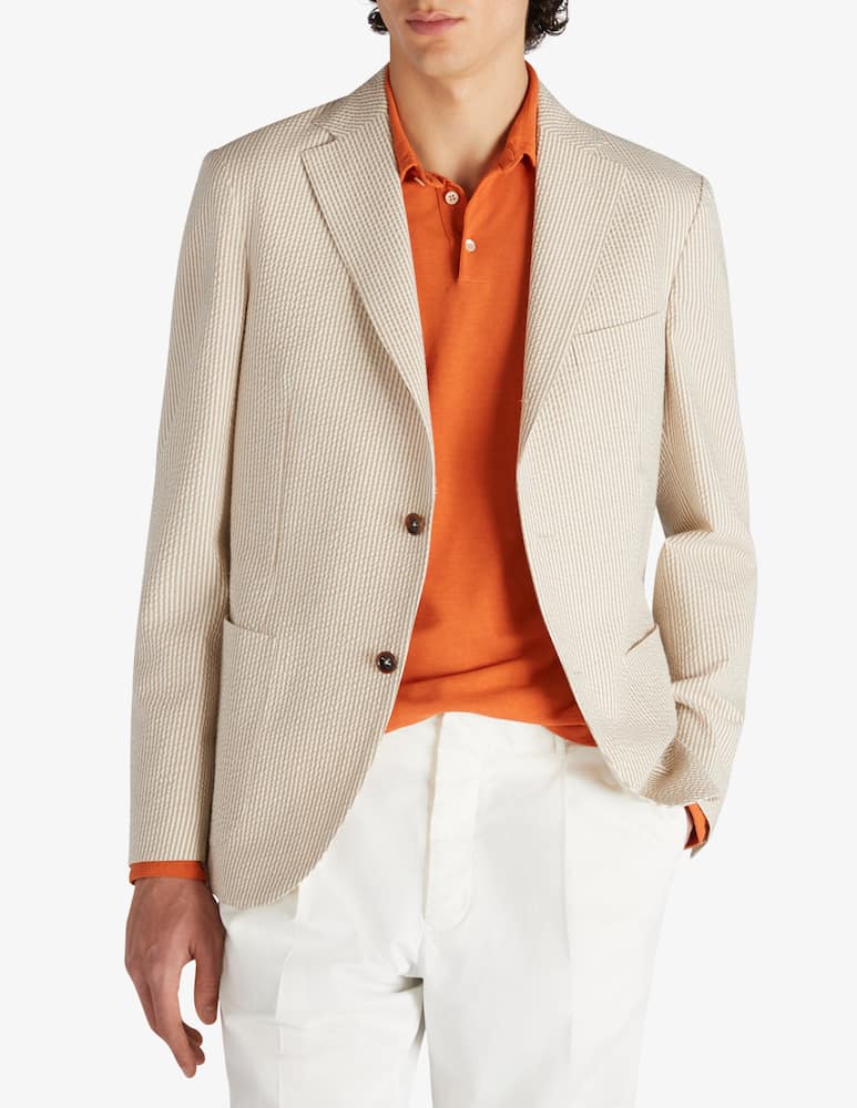 Slowear Montedoro Regular fit seersucker jacket - picture 1 Slowear Montedoro Regular fit seersucker jacket - picture 1