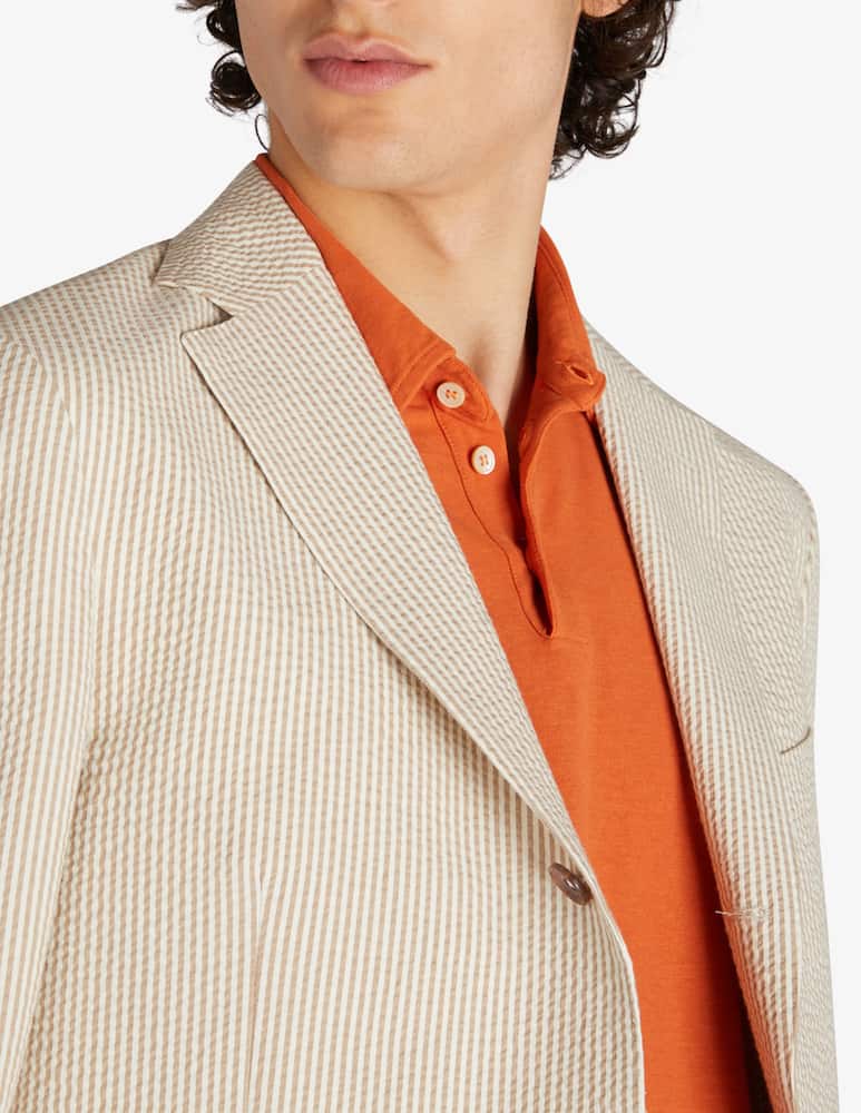 Slowear Montedoro Regular fit seersucker jacket - picture 4 Slowear Montedoro Regular fit seersucker jacket - picture 4