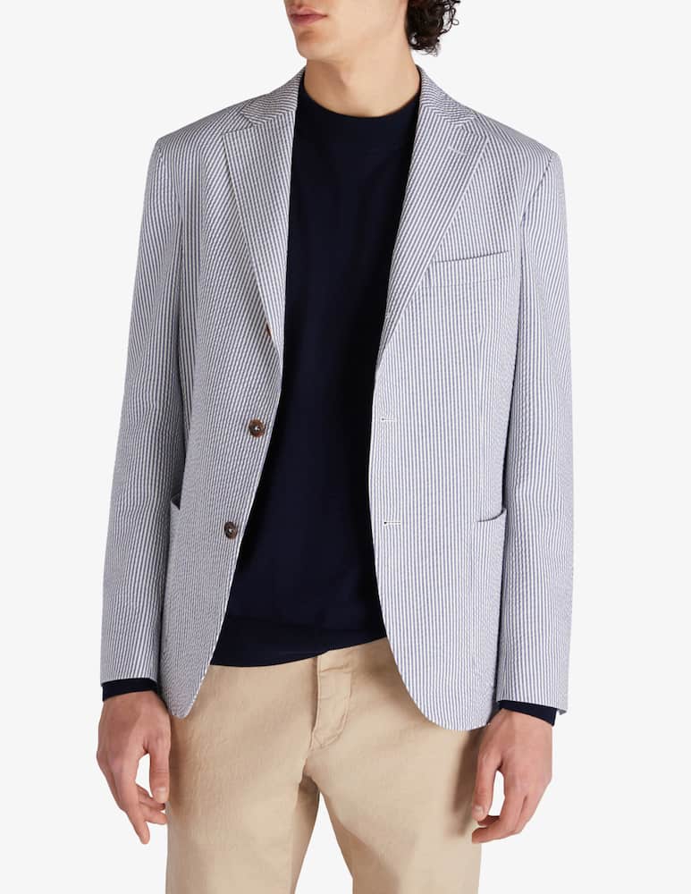 Slowear Montedoro Giacca regular fit in seersucker - immagine 1 Slowear Montedoro Giacca regular fit in seersucker - immagine 1