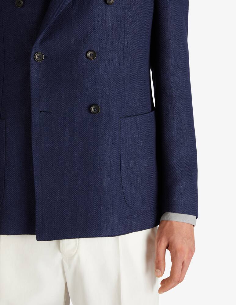 rinascente Slowear Montedoro Giacca doppiopetto regular fit in cotone e lino 