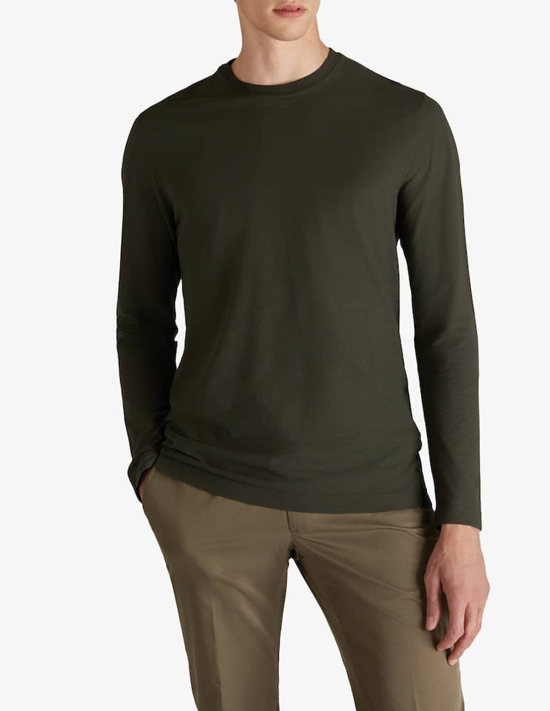 Slowear ZANONE - Slim fit long sleeve t-shirt in certified icecotton - picture 1 Slowear ZANONE - Slim fit long sleeve t-shirt in certified icecotton - picture 1