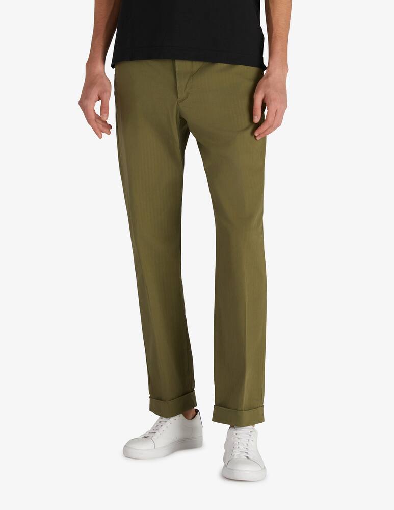 rinascente Slowear Incotex Regular fit herringbone cotton trousers 