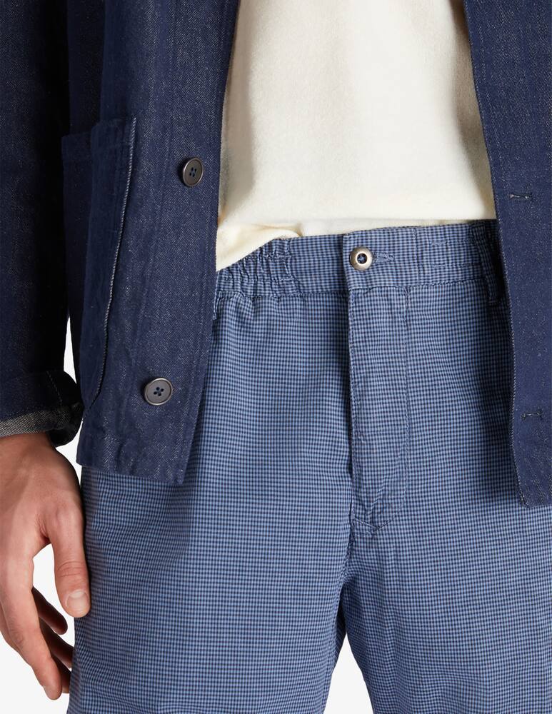 rinascente Slowear Incotex Slim fit trousers in micro vichy stretch 