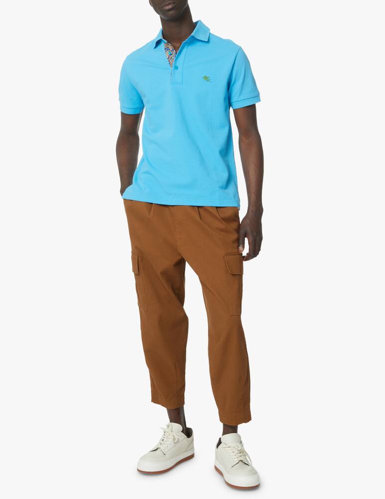 rinascente ETRO Printed details short sleeve polo - light blue