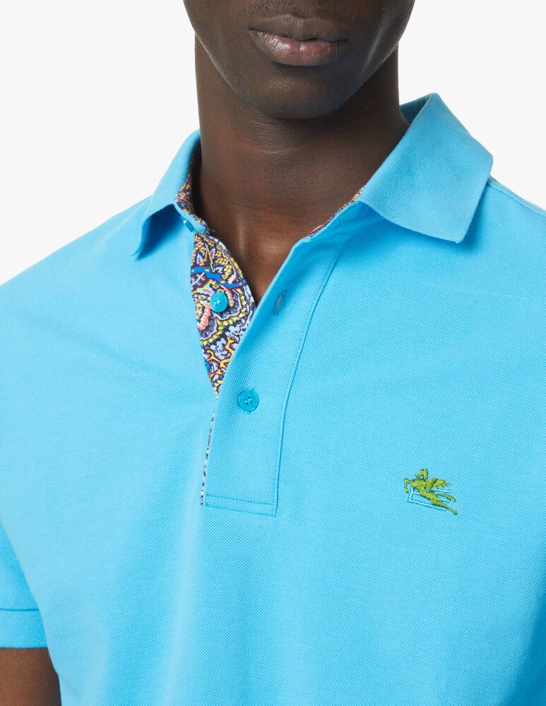rinascente ETRO Printed details short sleeve polo - light blue