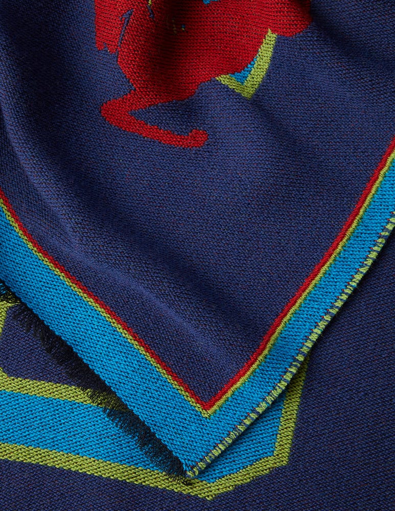 rinascente ETRO College scarf with logo - Blue