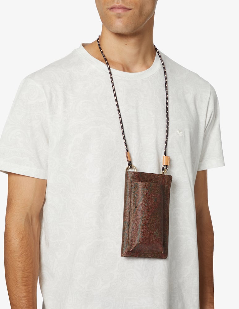 rinascente ETRO Portacellulare da collo paisley classico - Rosso