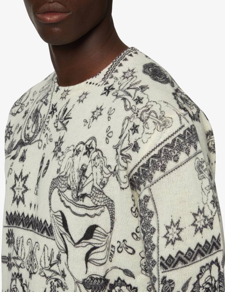 ETRO Maglia girocollo in lana - Bianco - immagine 4