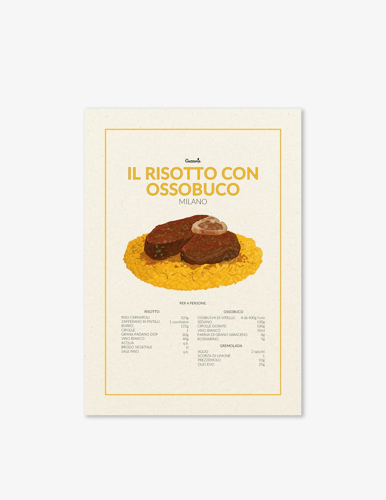 Guzzerie Poster Il Risotto Con Ossobuco - immagine 1 Guzzerie Poster Il Risotto Con Ossobuco - immagine 1