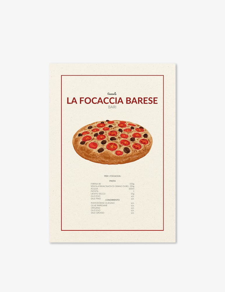Guzzerie Poster La Focaccia Barese - immagine 1 Guzzerie Poster La Focaccia Barese - immagine 1