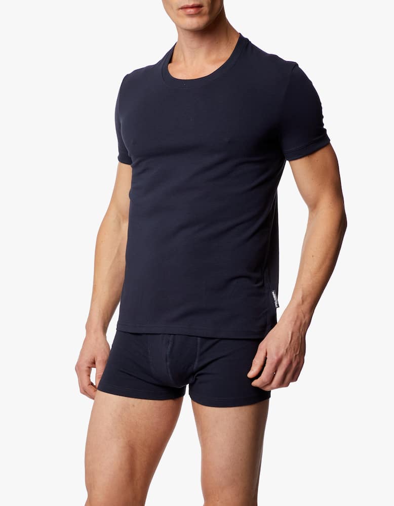 rinascente Dolce & Gabbana Crew-neck t-shirt in stretch cotton - blue