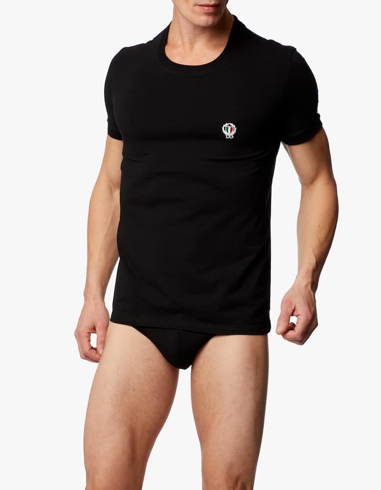 Dolce & Gabbana T-shirt girocollo in cotone stretch - immagine 2 Dolce & Gabbana T-shirt girocollo in cotone stretch - immagine 2