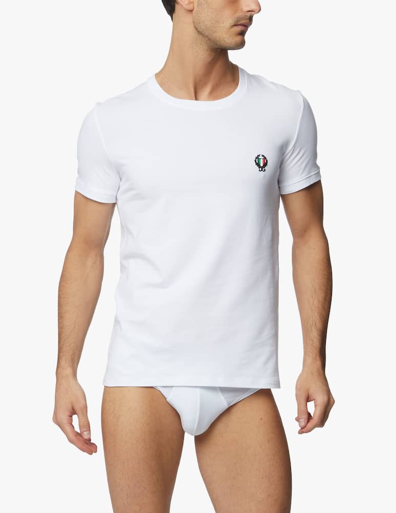 Dolce & Gabbana Crew neck t-shirt in stretch cotton - picture 1 Dolce & Gabbana Crew neck t-shirt in stretch cotton - picture 1