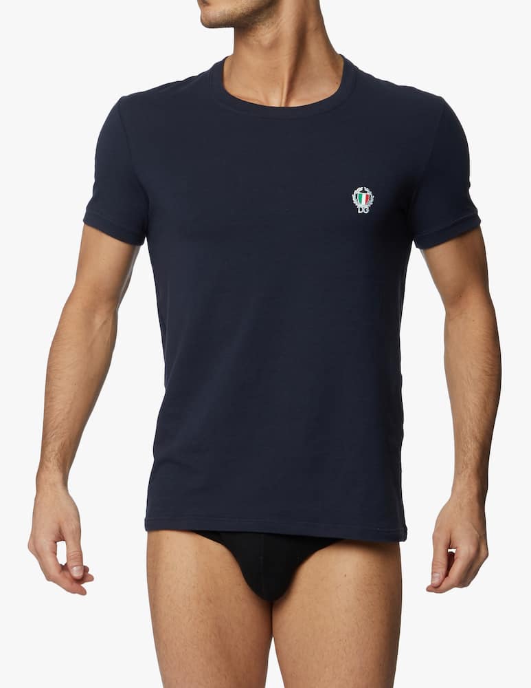 Dolce & Gabbana T-shirt girocollo in cotone stretch - immagine 2 Dolce & Gabbana T-shirt girocollo in cotone stretch - immagine 2