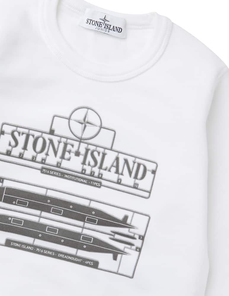 Stone Island Junior Felpa girocollo in cotone - immagine 2 Stone Island Junior Felpa girocollo in cotone - immagine 2