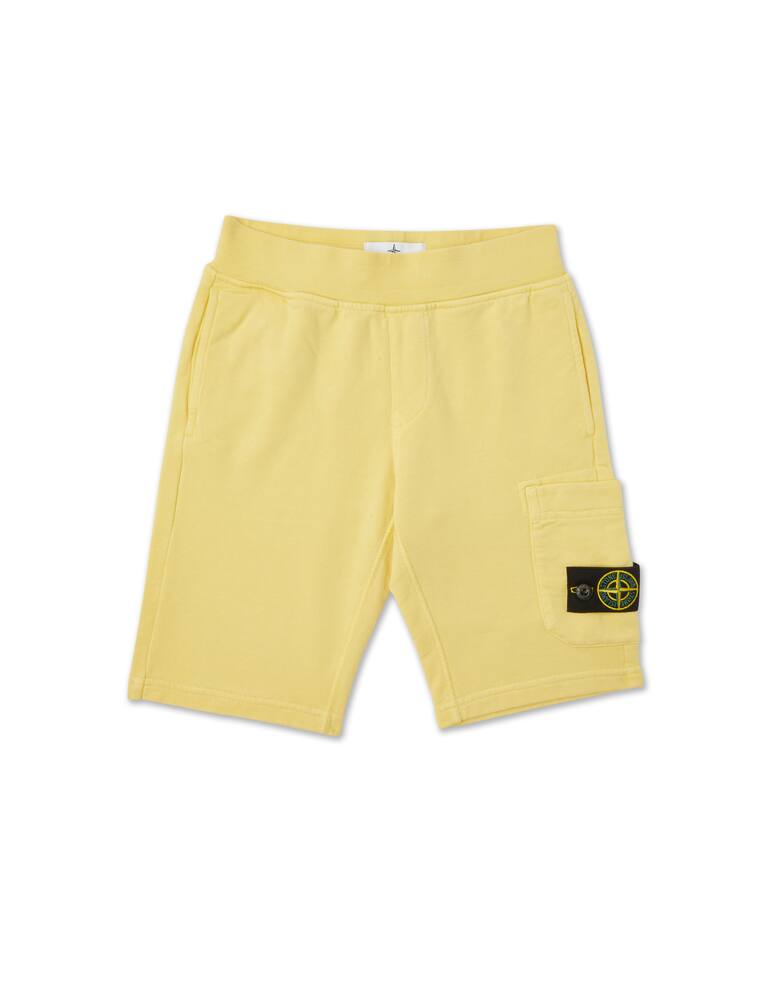 Stone Island Junior Pantaloni corti fleece - Giallo - immagine 1 Stone Island Junior Pantaloni corti fleece - Giallo - immagine 1