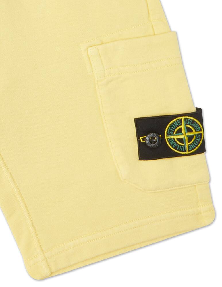 Stone Island Junior Pantaloni corti fleece - Giallo - immagine 2 Stone Island Junior Pantaloni corti fleece - Giallo - immagine 2