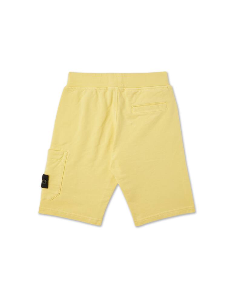Stone Island Junior Pantaloni corti fleece - Giallo - immagine 3 Stone Island Junior Pantaloni corti fleece - Giallo - immagine 3