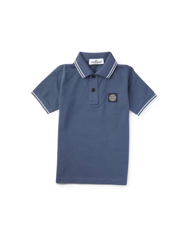 Stone Island Junior Short sleeve polo shirt - Blu - picture 1 Stone Island Junior Short sleeve polo shirt - Blu - picture 1