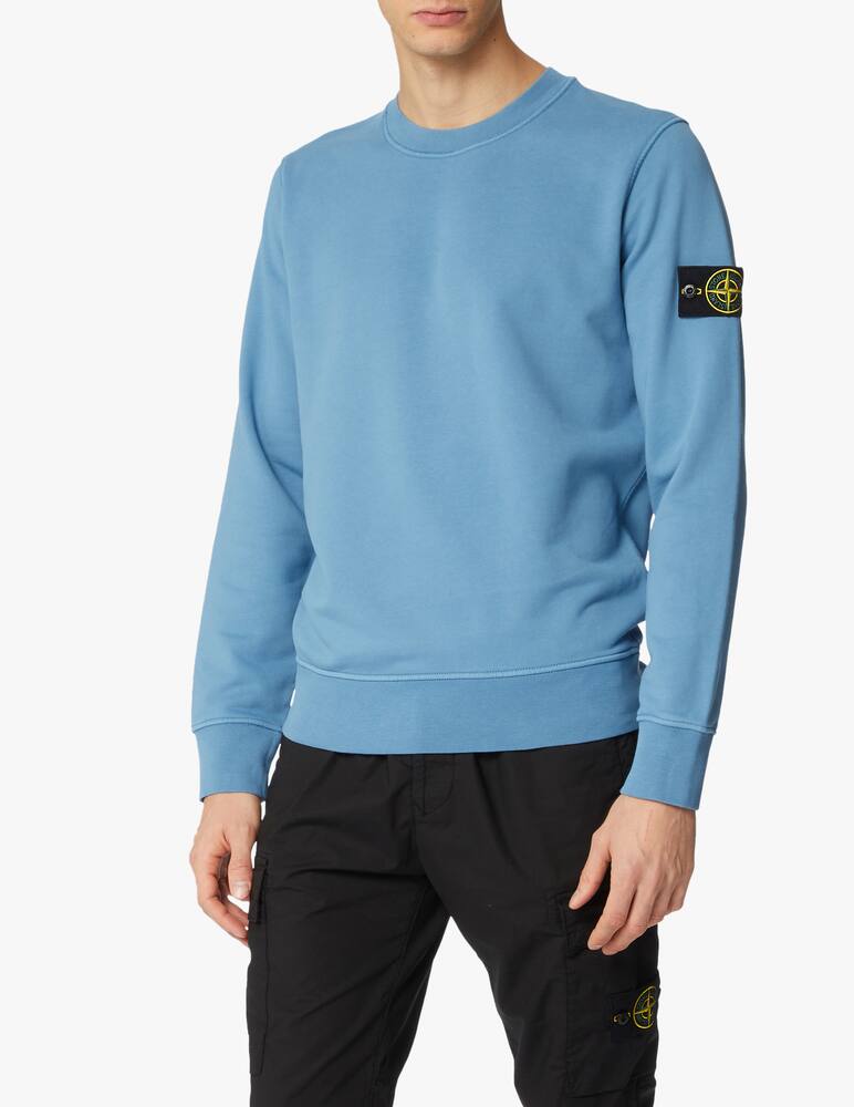 Stone Island Basic roundneck sweatshirt - light blue - picture 1 Stone Island Basic roundneck sweatshirt - light blue - picture 1