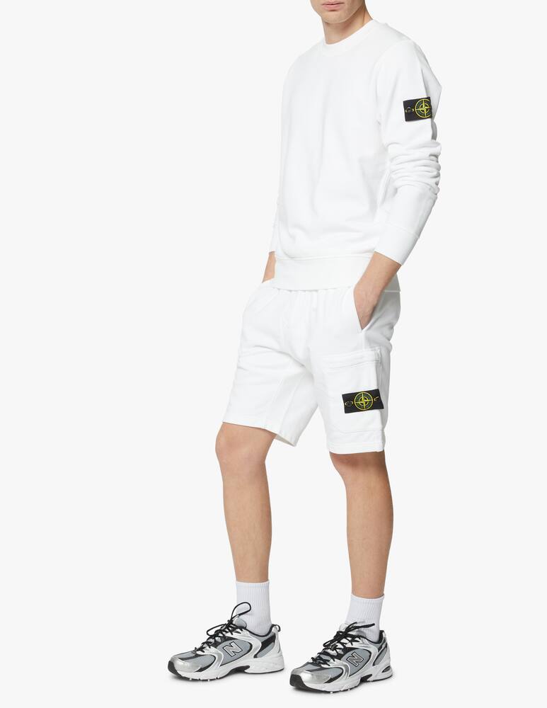 Stone Island Pantaloni corti felpa - bianco - immagine 1