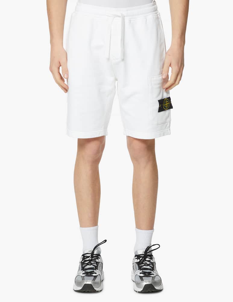 Stone Island Pantaloni corti felpa - bianco - immagine 2