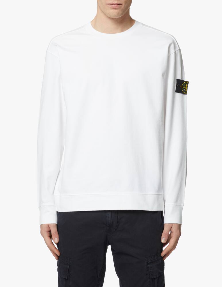 Stone Island Light jersey roundneck sweatshirt - white - picture 3 Stone Island Light jersey roundneck sweatshirt - white - picture 3