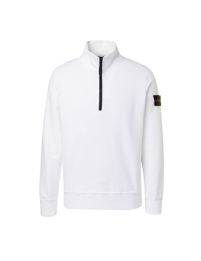 rinascente Stone Island Felpa mezza zip - bianco