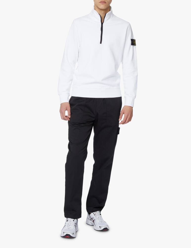 rinascente Stone Island Felpa mezza zip - bianco