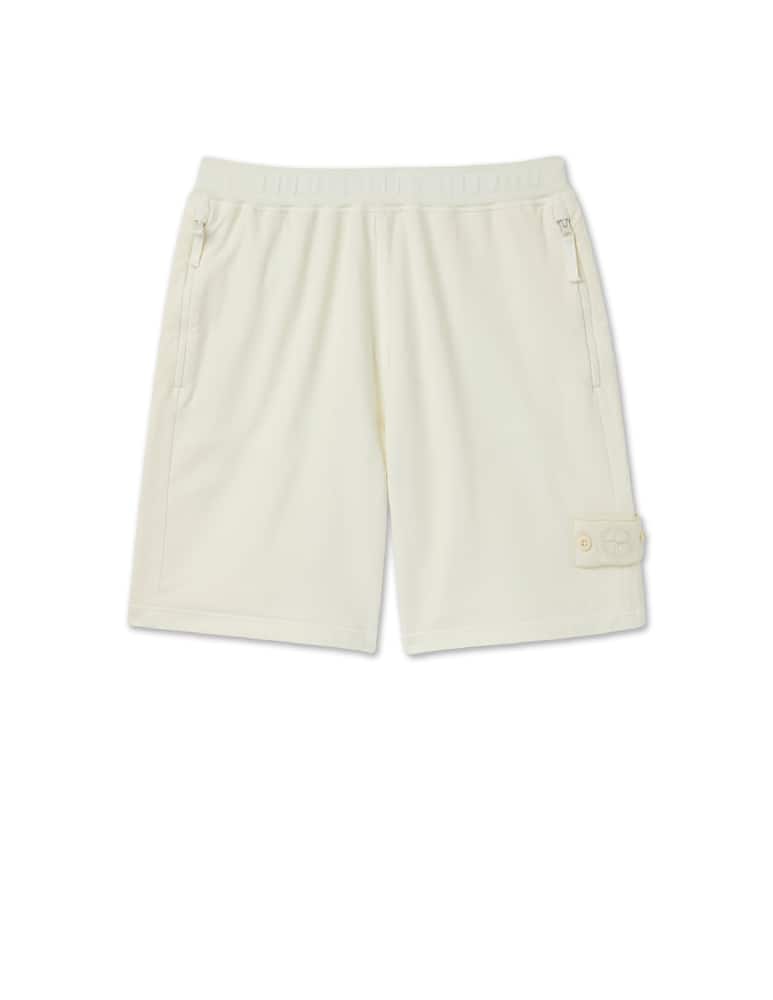 Stone Island Bermuda felpa ghost - bianco - immagine 5