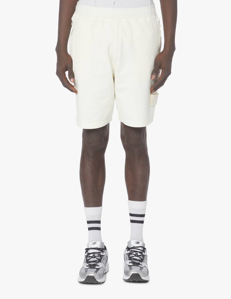 Stone Island Bermuda felpa ghost - bianco - immagine 2