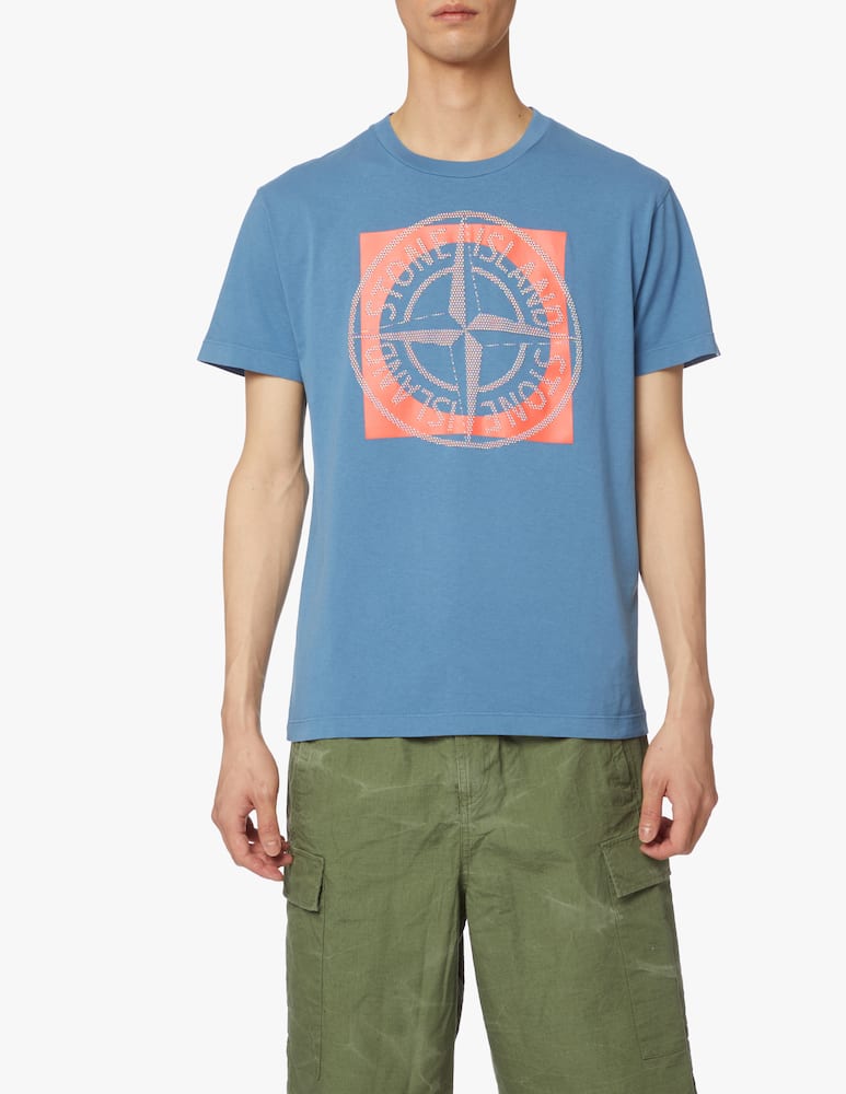 Stone Island Maglietta stampa pin davanti - azzurro - immagine 1 Stone Island Maglietta stampa pin davanti - azzurro - immagine 1