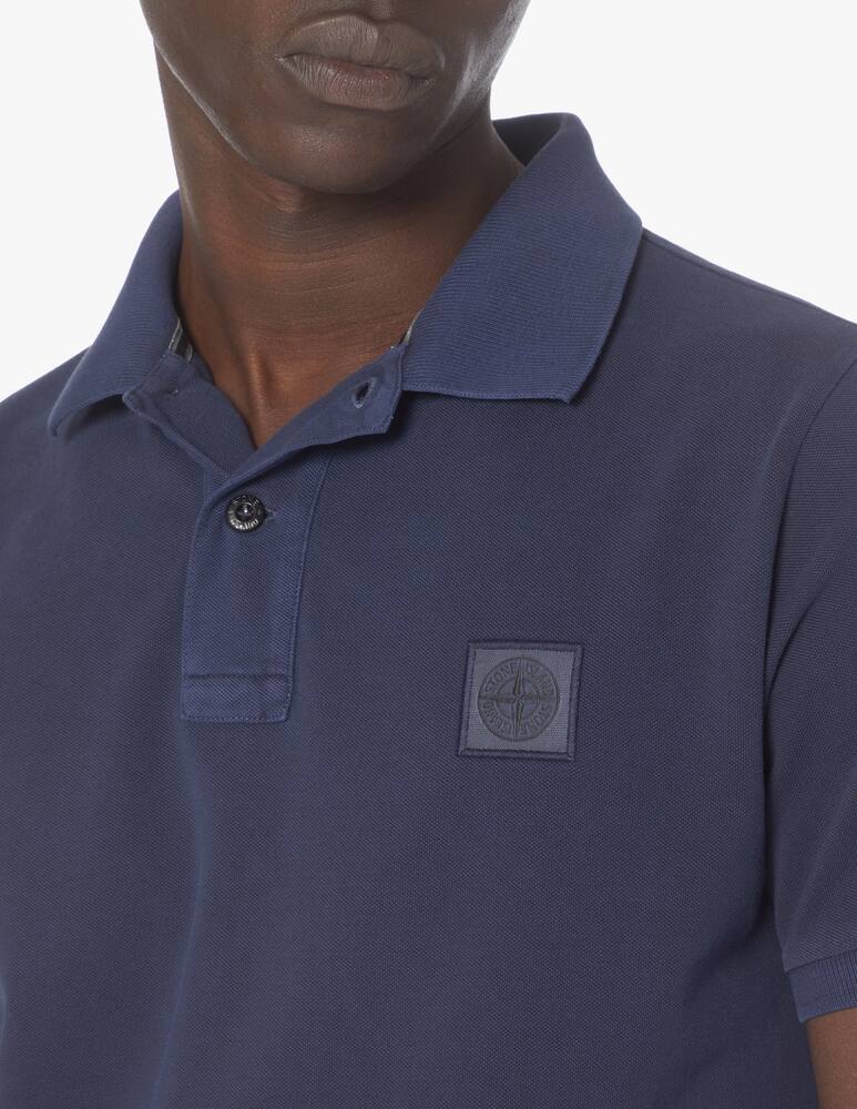 rinascente Stone Island Polo piquet pigmento lavata - blu