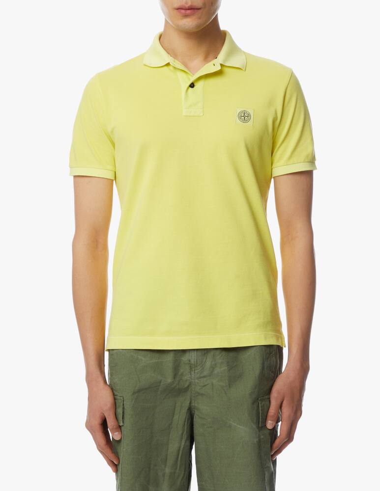 rinascente Stone Island Washed piquet polo - green